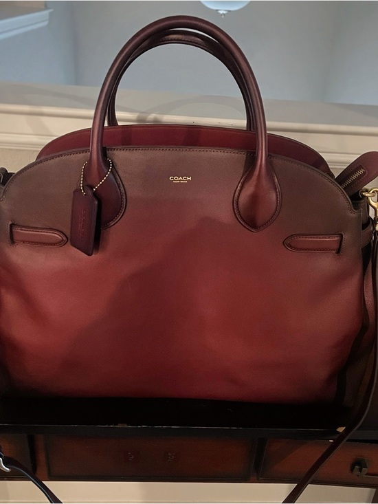 Coach Handbags - COACH Deep Burgundy Leather Dome Satchel